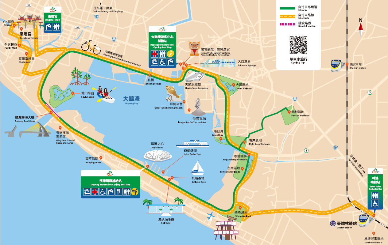 大鵬灣多元自行車路線地圖