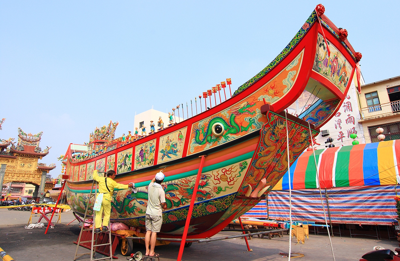 迎王平安祭典-王船の製造