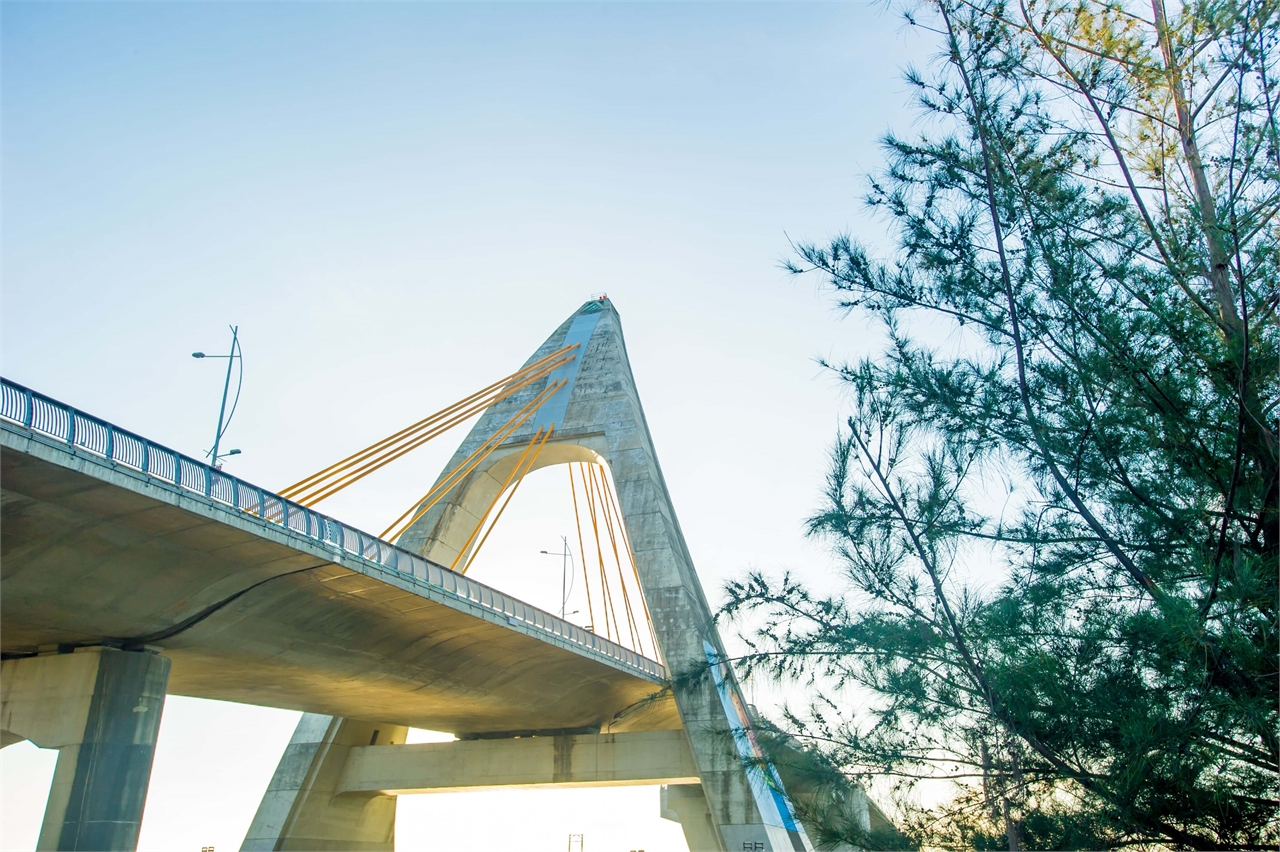 Beobachtung der Pengwan-Brücke über dem Meer