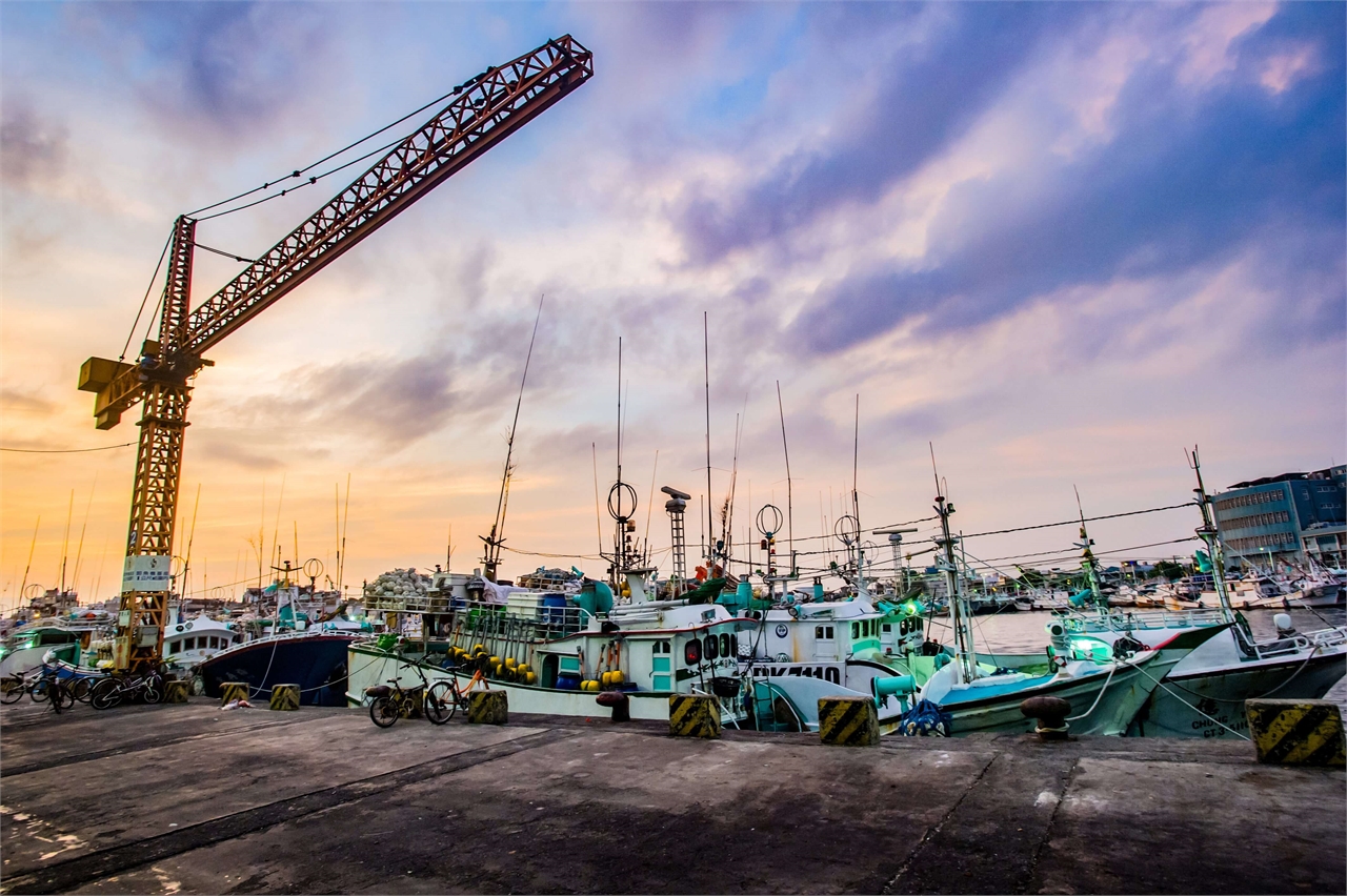 Port d&#39;amarrage de bateau de pêche de Donggang