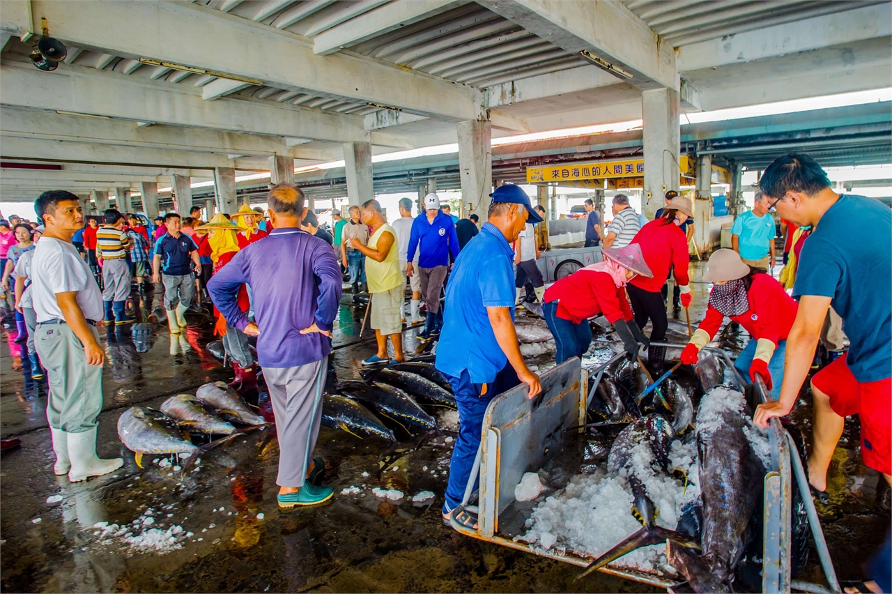 The busy local fish market