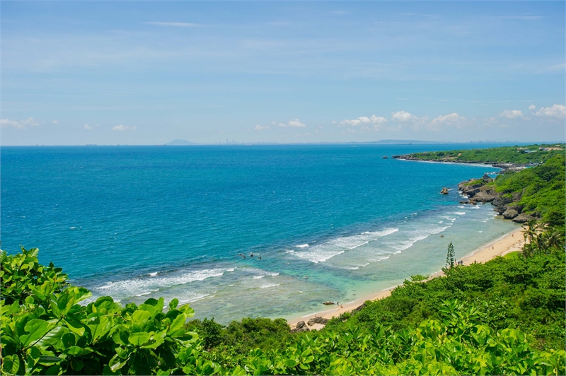 Vue aérienne de la plage de Shabu Bay